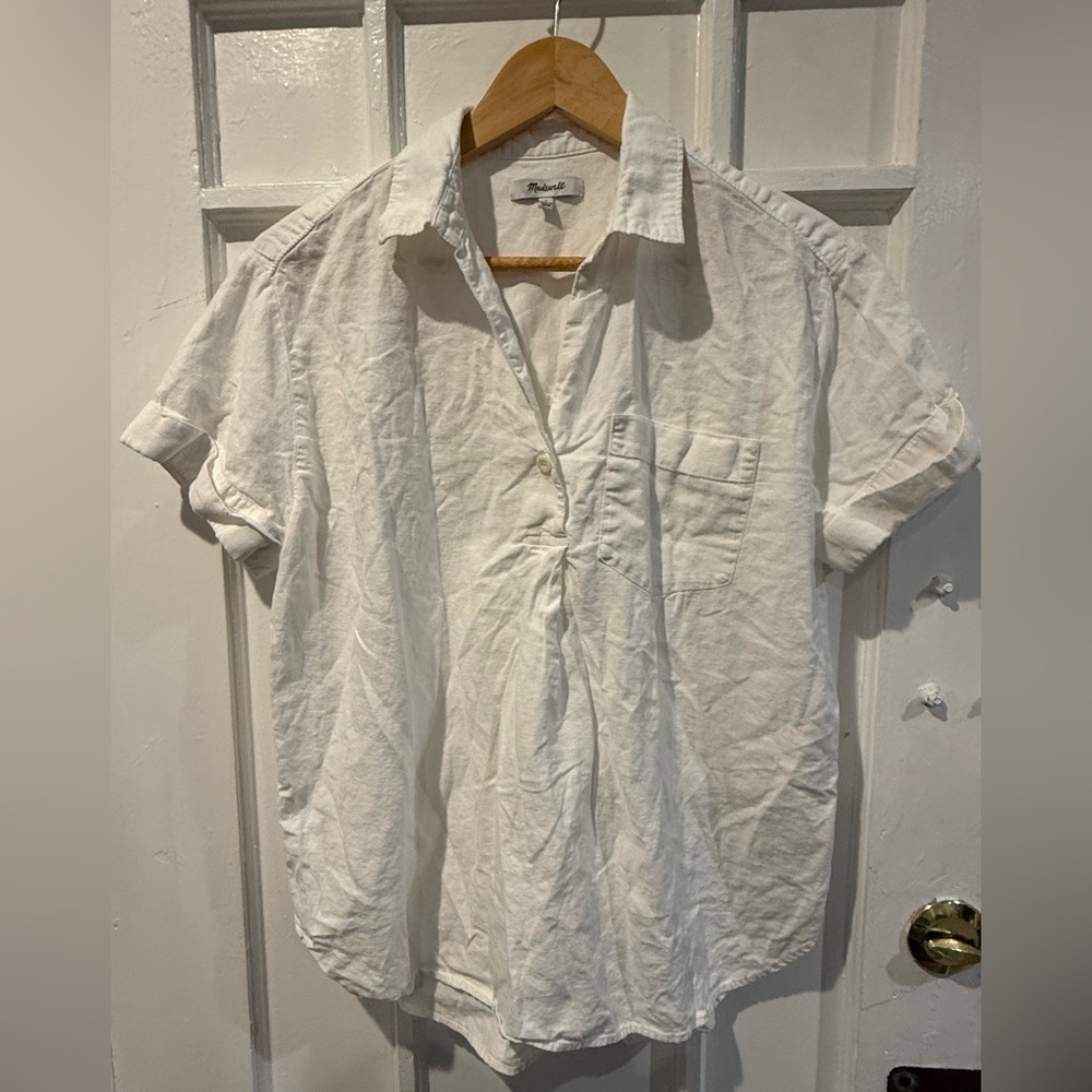Madewell White Casual Button Down Shirt